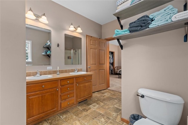 485 County Road 600 N, Neoga, IL 62447 - full bathroom featuring double vanity and stone finish flooring