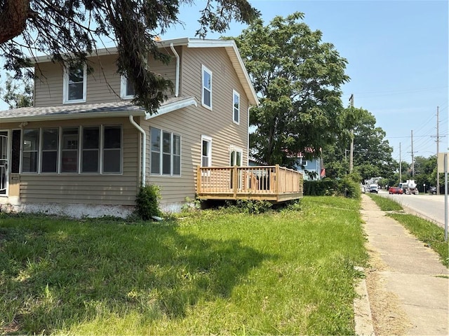 2198 Hendrix St, Decatur, IL 62521 - view of side of home with a deck and a yard