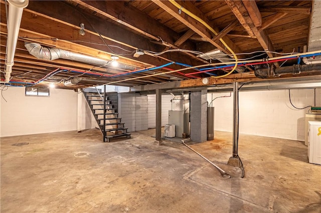 basement with washer / clothes dryer