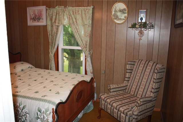 235 E 150 N Rd, Hammond, IL 61929 - bedroom featuring wooden walls and carpet floors
