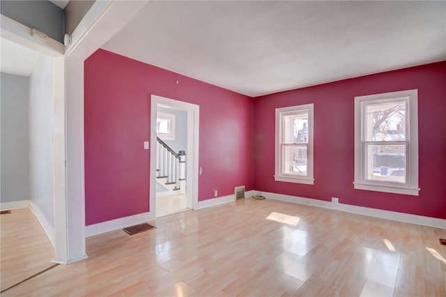 interior space with light hardwood / wood-style flooring