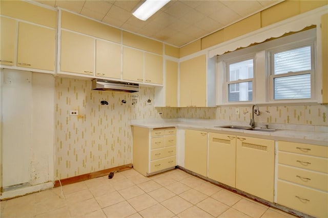 kitchen with sink and white cabinets