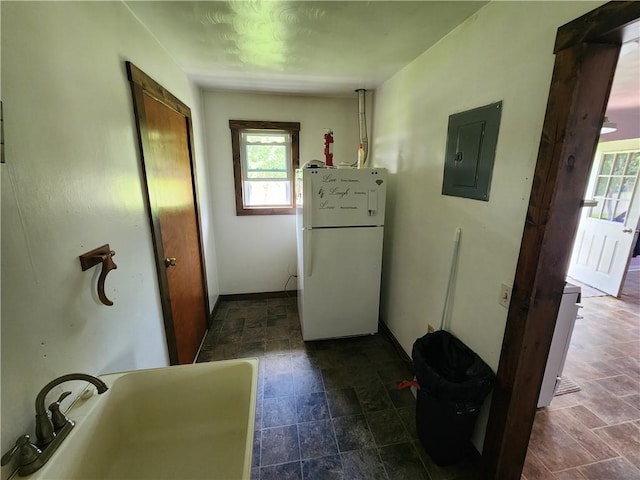 17204 N 125th St, Oblong, IL 62449 - hall with stone finish flooring and electric panel