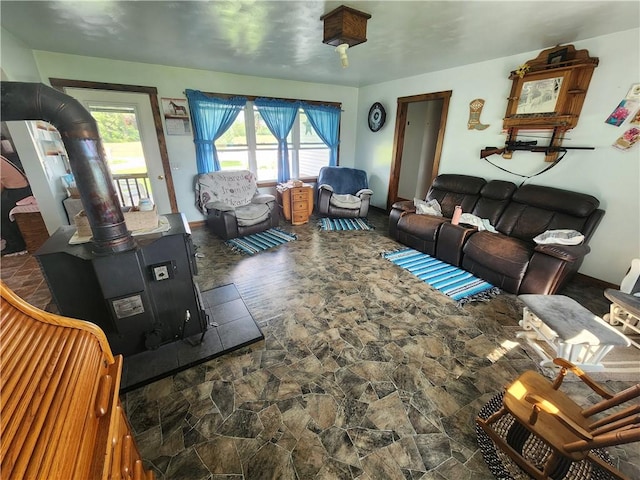 17204 N 125th St, Oblong, IL 62449 - living room featuring stone finish flooring