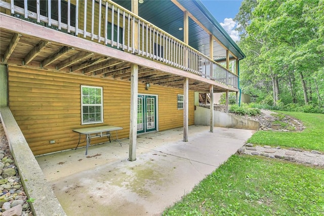 9092 N County Road 2150 E, Ashmore, IL 61912 - view of patio / terrace featuring a wooden deck and french doors