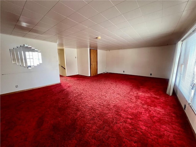 basement with carpet floors