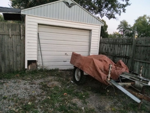 view of garage