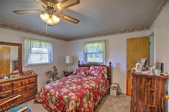 4111 Dye Rd, Illiopolis, IL 62539 - bedroom with carpet flooring and a ceiling fan