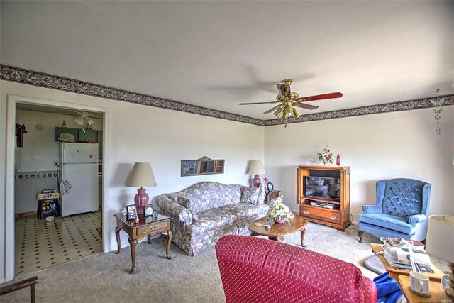 4111 Dye Rd, Illiopolis, IL 62539 - living area featuring ceiling fan and carpet