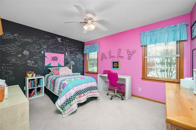 2 Rosewood Ct, Paris, IL 61944 - bedroom featuring ceiling fan and carpet floors
