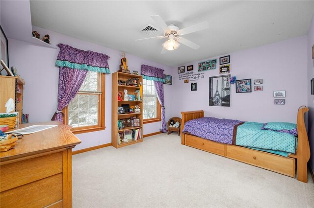 2 Rosewood Ct, Paris, IL 61944 - bedroom with ceiling fan and carpet floors