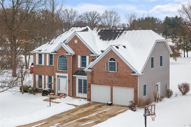 view of property featuring a garage