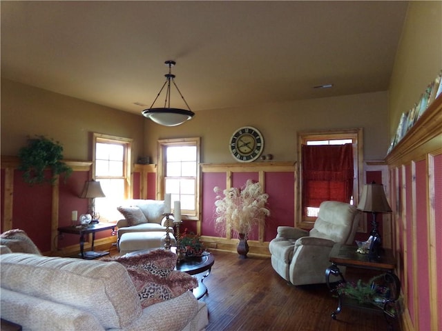 2277 County Highway 3, Findlay, IL 62534 - living area with hardwood / wood-style floors and baseboards