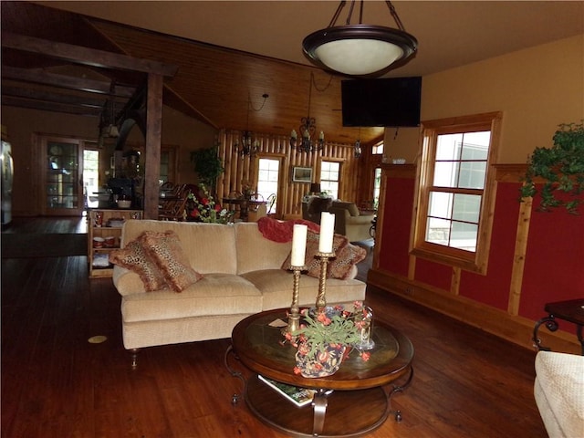 2277 County Highway 3, Findlay, IL 62534 - living area featuring wood finished floors and lofted ceiling
