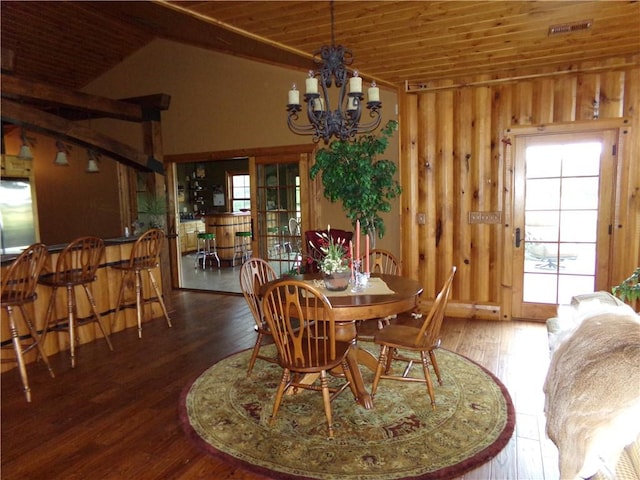 2277 County Highway 3, Findlay, IL 62534 - dining space with wood-type flooring and a chandelier