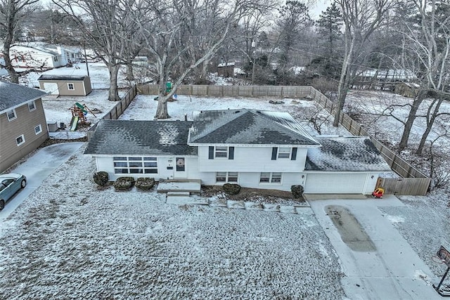 view of snowy aerial view