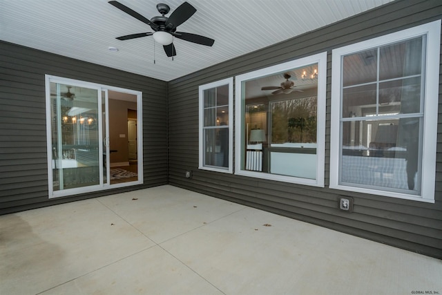 view of patio / terrace with ceiling fan