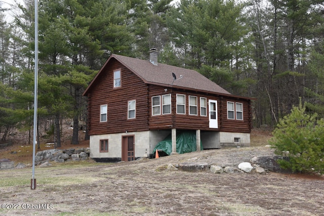 view of log-style house