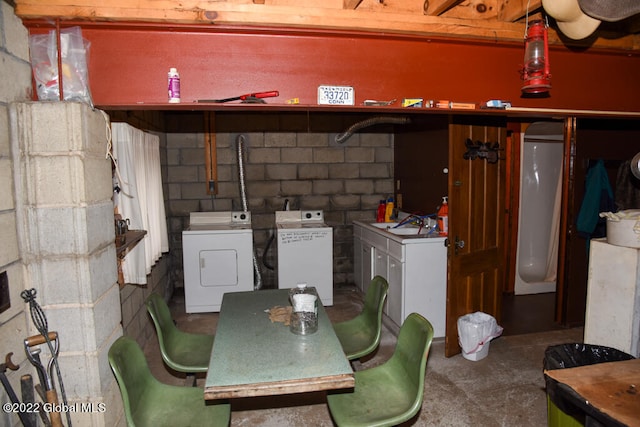 interior space with independent washer and dryer