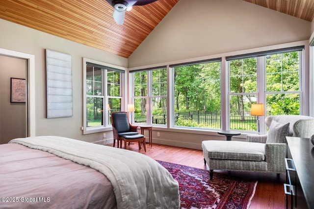 5 Winding Brook Dr, Saratoga Springs, NY 12866 - bedroom with wooden ceiling, wood finished floors, and high vaulted ceiling