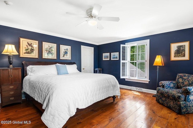 5 Winding Brook Dr, Saratoga Springs, NY 12866 - bedroom featuring hardwood / wood-style floors, crown molding, ceiling fan, and a closet