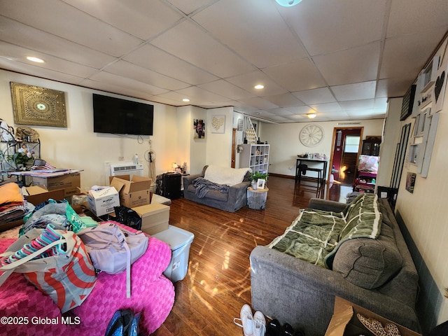 269 Broadway, Menands, NY 12204 - living room with wood finished floors and a paneled ceiling