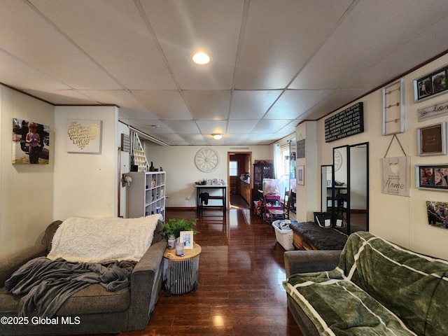 269 Broadway, Menands, NY 12204 - living room featuring wood finished floors and a paneled ceiling