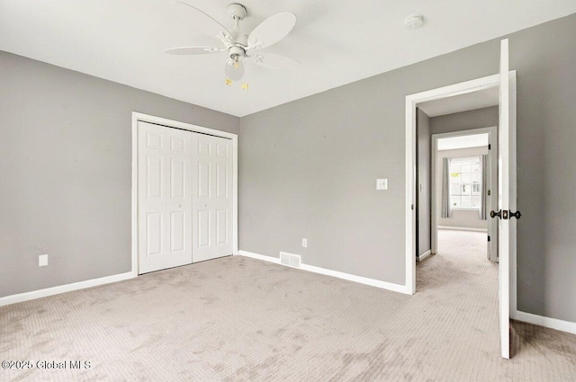 33 Sherman Way, Ballston Spa, NY 12020 - unfurnished bedroom featuring carpet floors, baseboards, a closet, and ceiling fan