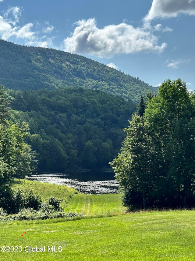 property view of mountains featuring a water view