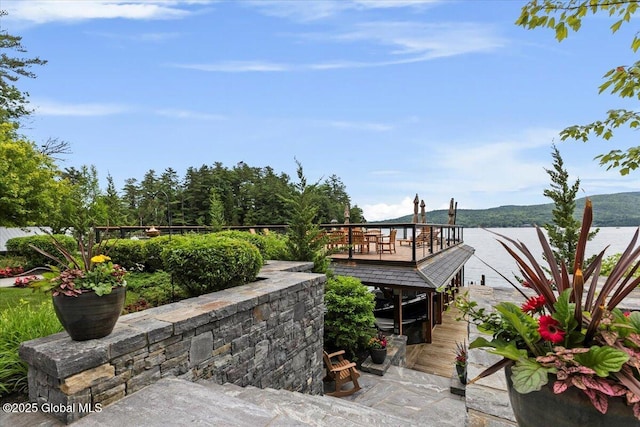 41 Trinity Rock Rd, Lake George, NY 12845 - view of patio / terrace with a deck with water view