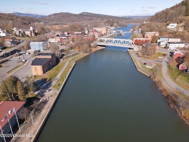 82 N Williams St, Whitehall, NY 12887 - birds eye view of property with a water and mountain view