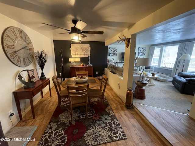 82 N Williams St, Whitehall, NY 12887 - dining area with a ceiling fan and hardwood / wood-style flooring