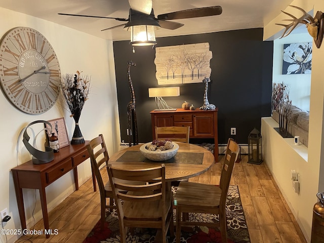82 N Williams St, Whitehall, NY 12887 - dining space featuring ceiling fan and hardwood / wood-style floors