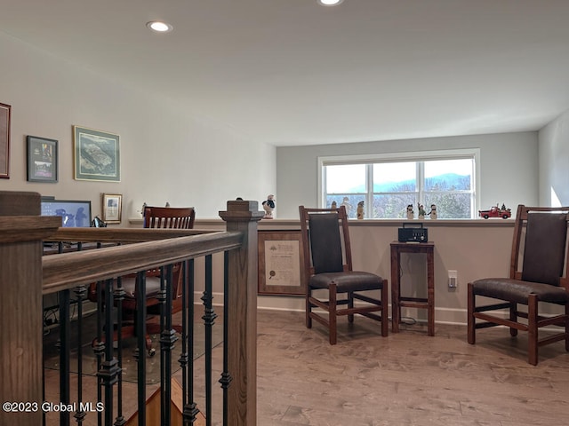 interior space with hardwood / wood-style floors