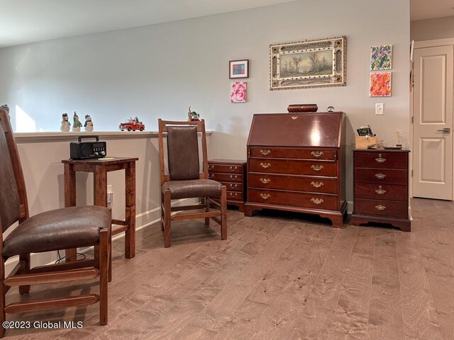 sitting room featuring hardwood / wood-style flooring