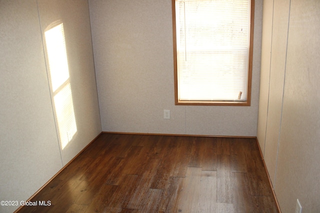 empty room featuring dark wood-type flooring