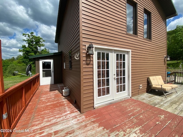 deck featuring french doors