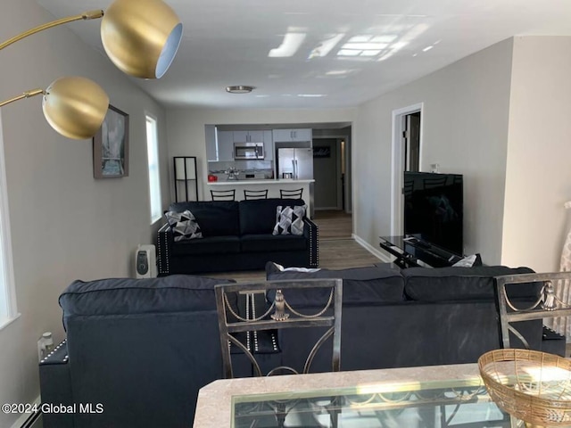 living room featuring hardwood / wood-style flooring