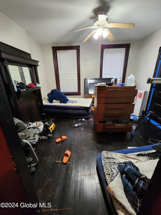 82 Ida St, Troy, NY 12180 - bedroom with wood-type flooring and ceiling fan