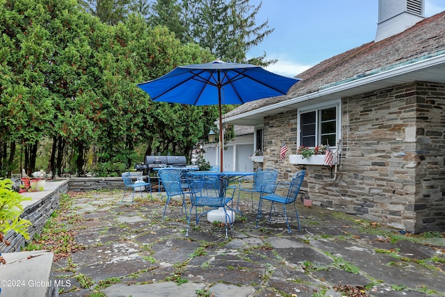 view of patio with area for grilling