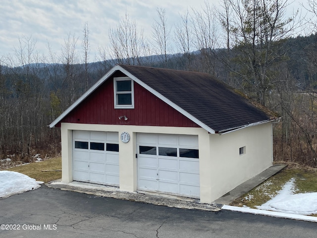 view of garage