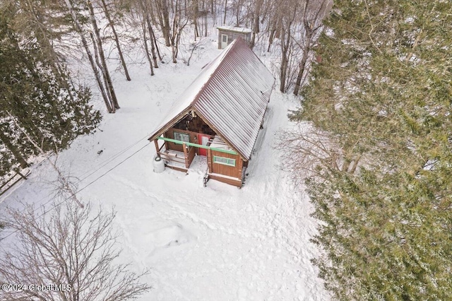 view of snowy aerial view