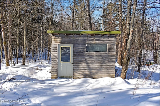 view of snow covered structure