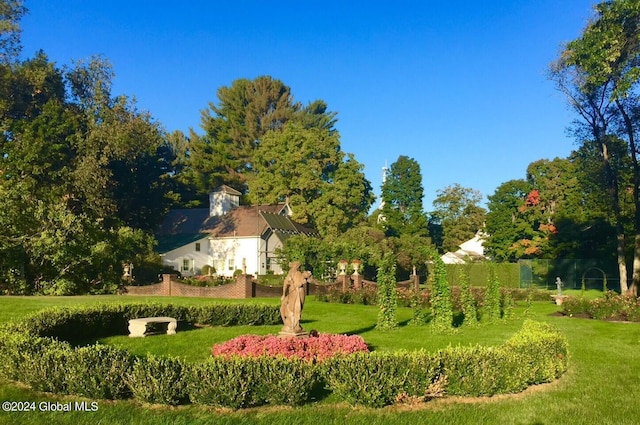 view of home's community featuring a yard