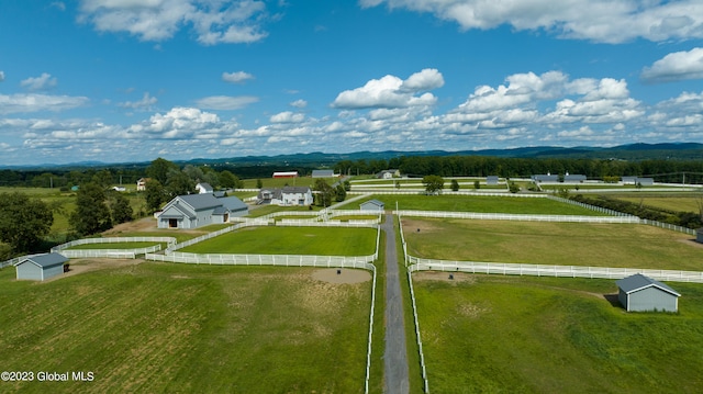 aerial view featuring a rural view