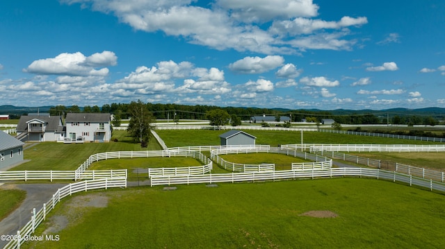 aerial view with a rural view