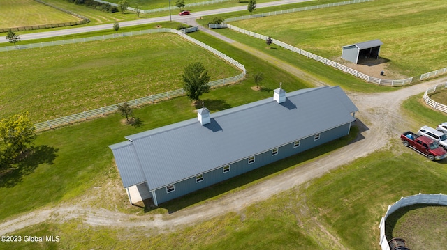 bird's eye view with a rural view