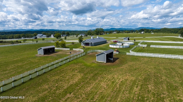 drone / aerial view featuring a rural view