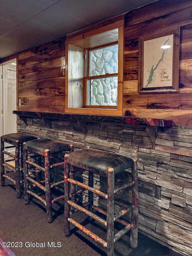 bar with wood walls