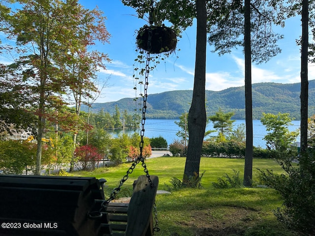 water view with a mountain view